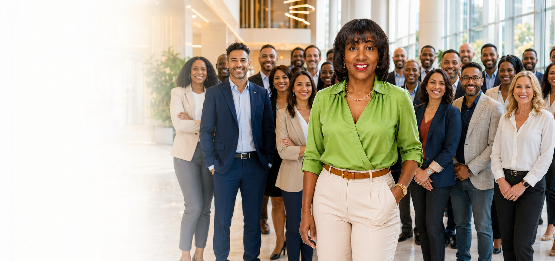 Sharifah Hardie in a green shirt with business owners from The Ask Sharifah Network